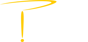 logo jaune et titre blanc condensé